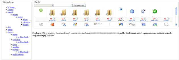 com media error - Lỗi Com_media khi nâng cấp Joomla 1.5 phiên bản 1.5.13