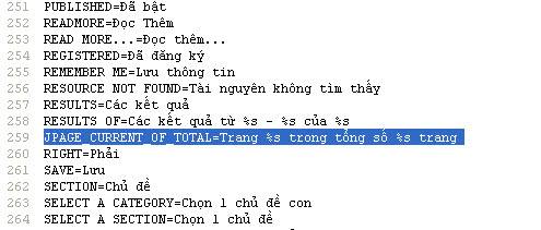 Khắc phục Lỗi JPAGE_CURRENT_OF_TOTAL trong Joomla 1.5.15
