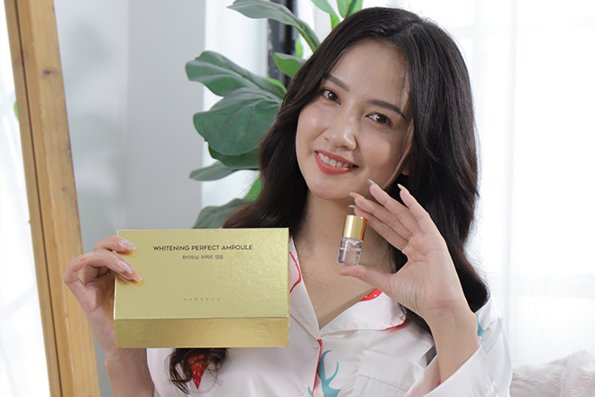 review whitening perfect ampoule hanvely - Serum trị nám đồi mồi có tốt không, cần lưu ý gì khi sử dụng?